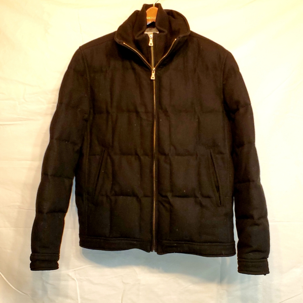 Kenneth Cole Black Wool Down-Filled Men's Coat